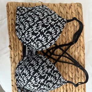 PINK Victoria's Secret Black and White Push-Up Bra